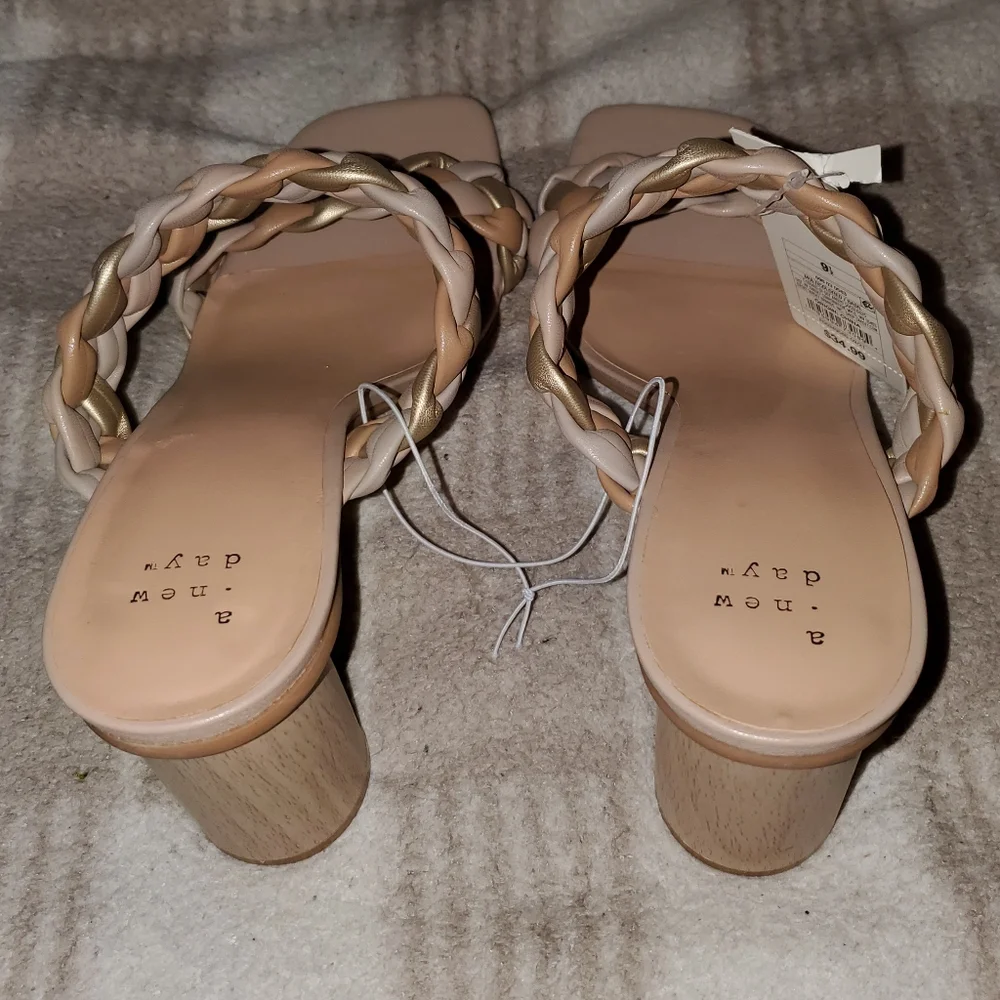 NWT A New Day Basil Multicolored Metallic Mule Heels - Picture 6 of 16